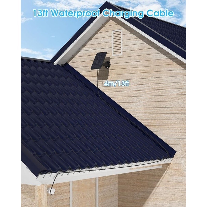 5W Solar Panel Blink Outdoor Camera Continuous Power 360° Adjustable Mount 3 Pk