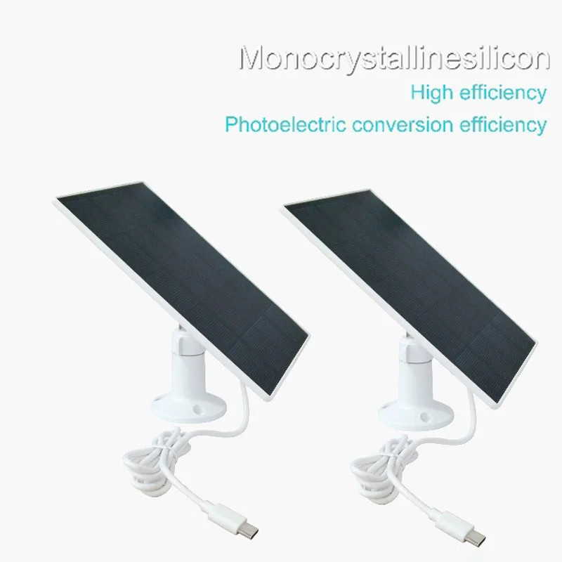 10W Solar Charger for Doorbells and IP Cameras Type-C Output High Efficiency