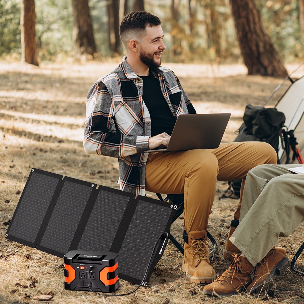 18V Solar Charger DC Output Portable Solar Panel 60W for Outdoor Camping