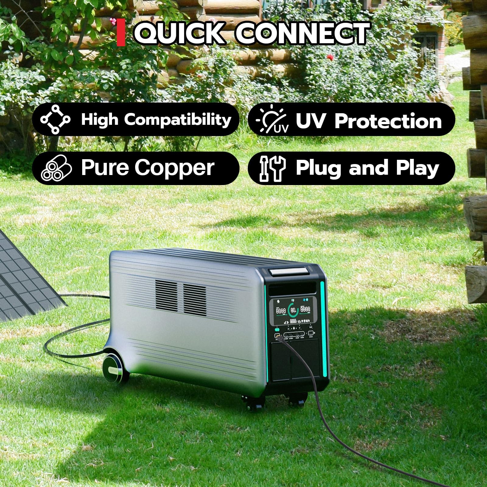 HCOVTXR Solar Panel Connector Kit 6 in 1 Cable Solar Connector 14AWG Heavy-Du…