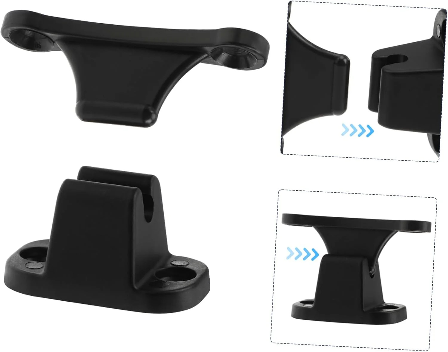 2pcs RV Door Holder Black T-Shaped Nylon Retainer Kit Camper Door Latch Stop Cat