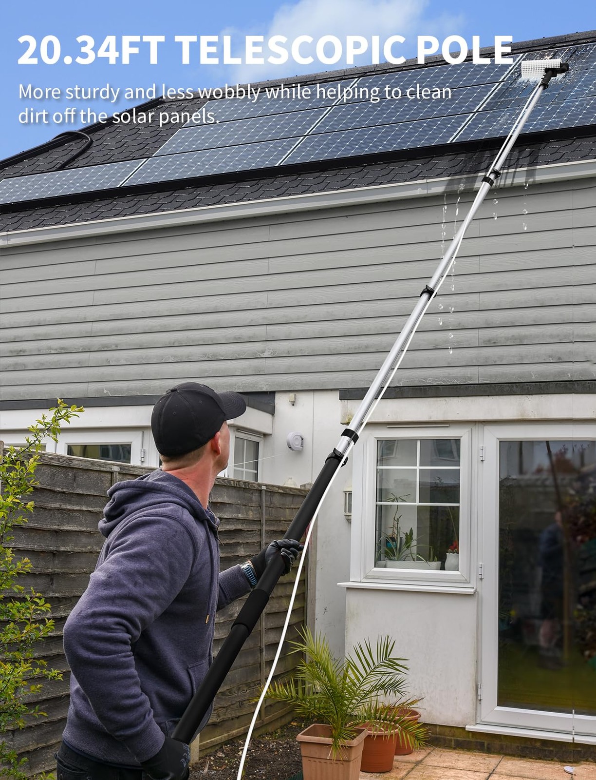 Solar Panel Cleaning Brush, Electric Solar Panel Cleaning Kit