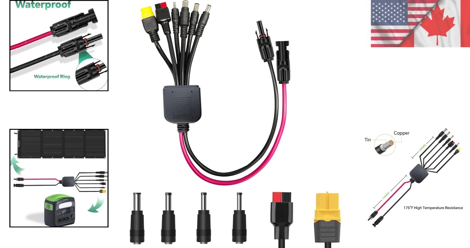 Effortless Solar Charging: 6-in-1 Connector Kit for Portable Energy Solutions