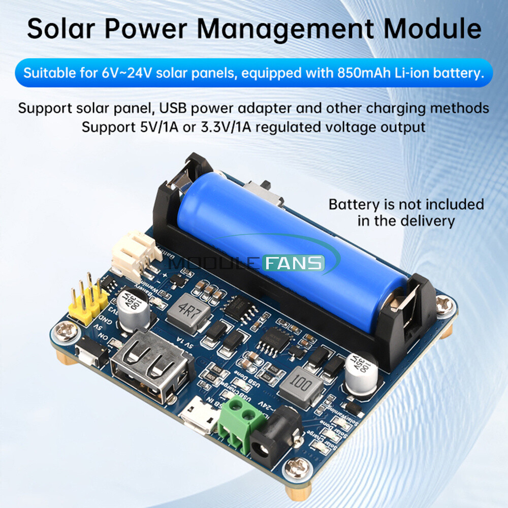 Power Manager Module for 6V~24V Solar Panel Support MPPT USB Battery Charging