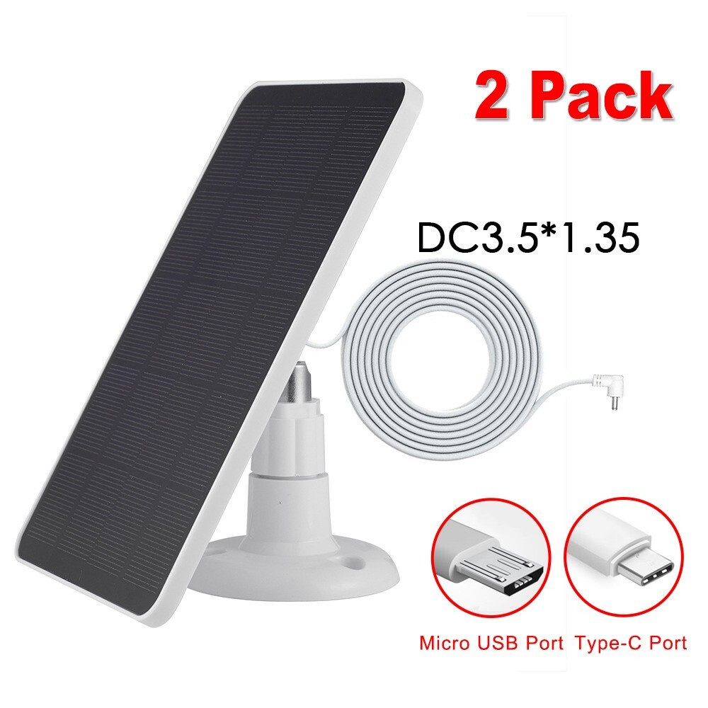 10ft Cable-4W-5V Solar Panel Charger for Ring Camera Spotlight & Stick Up Cam