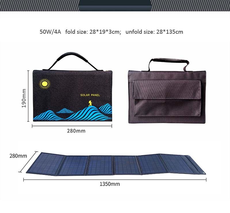 Portable Foldable Solar Panel Charger Power Supply USB DC For Phone Laptop Drone