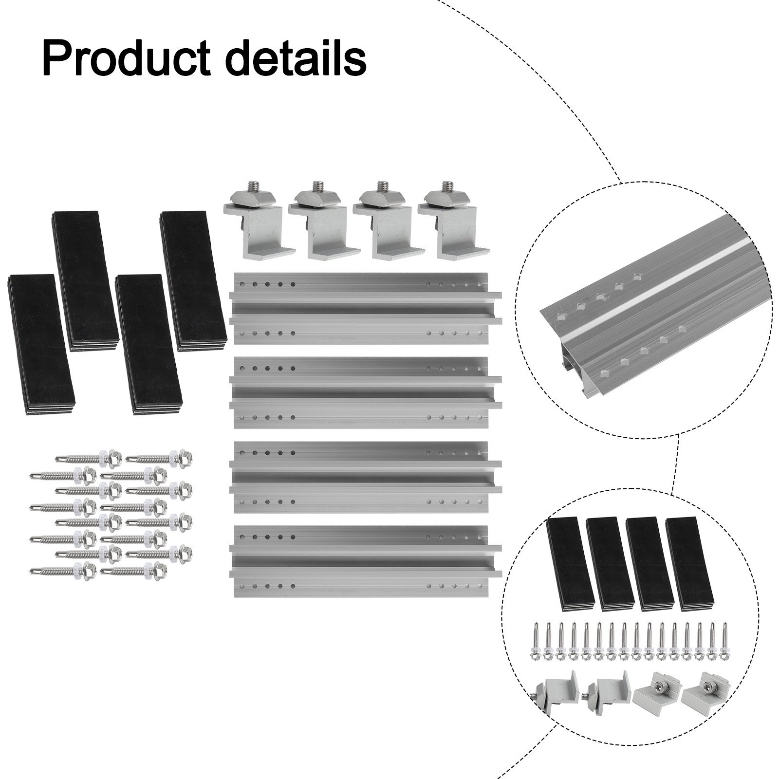 1*Solar Panel Module Aluminum Bracket Rail Trapezoidal Sheet 30cm Dust Resistant