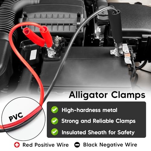 XT60 Connector Cable to Alligator Clip, 12AWG 12V Battery Clamp to 12AWG-5FT