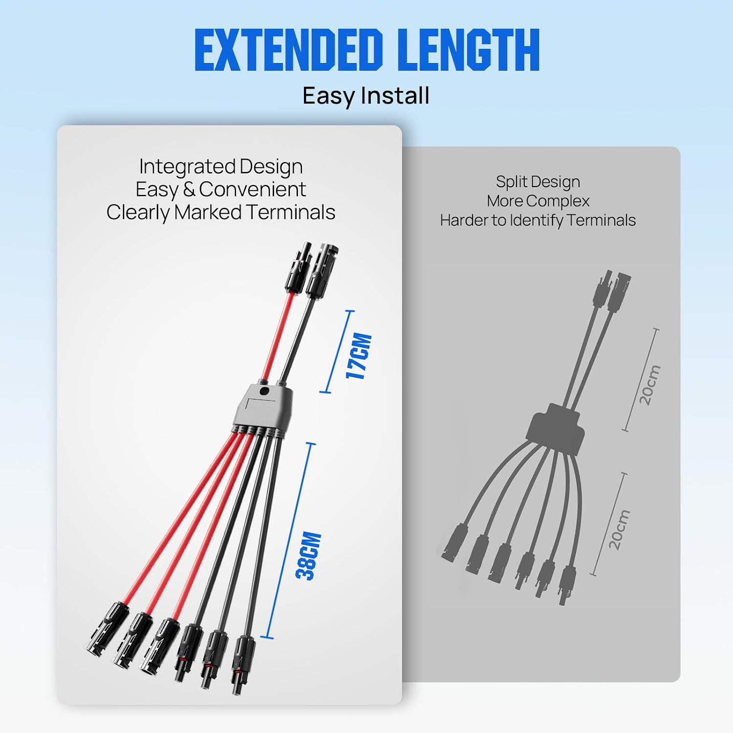 Integrated Solar Connector 2-6 Y Branch Parallel PV Adapter Cable Wire Plug Tool