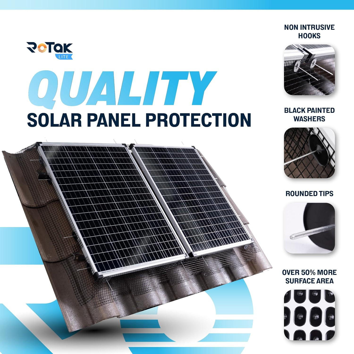 Critter Guard LITE 4″ x 100′ Solar Bird Prevention Mesh with Clips