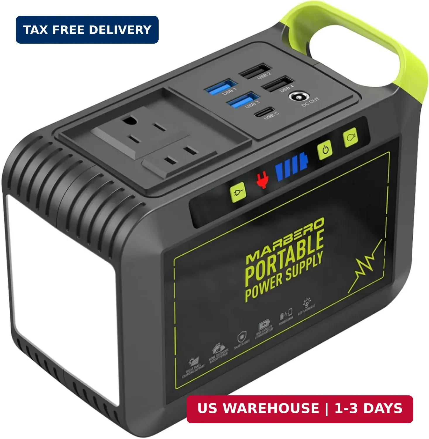 MARBERO Portable Power Station 88Wh Camping Lithium Battery Solar Generator Fast