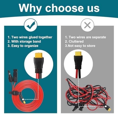 XT60 Connector, MC4 to XT60 Extension Charging Cable 2FT, Solar to 10AWG-2FT