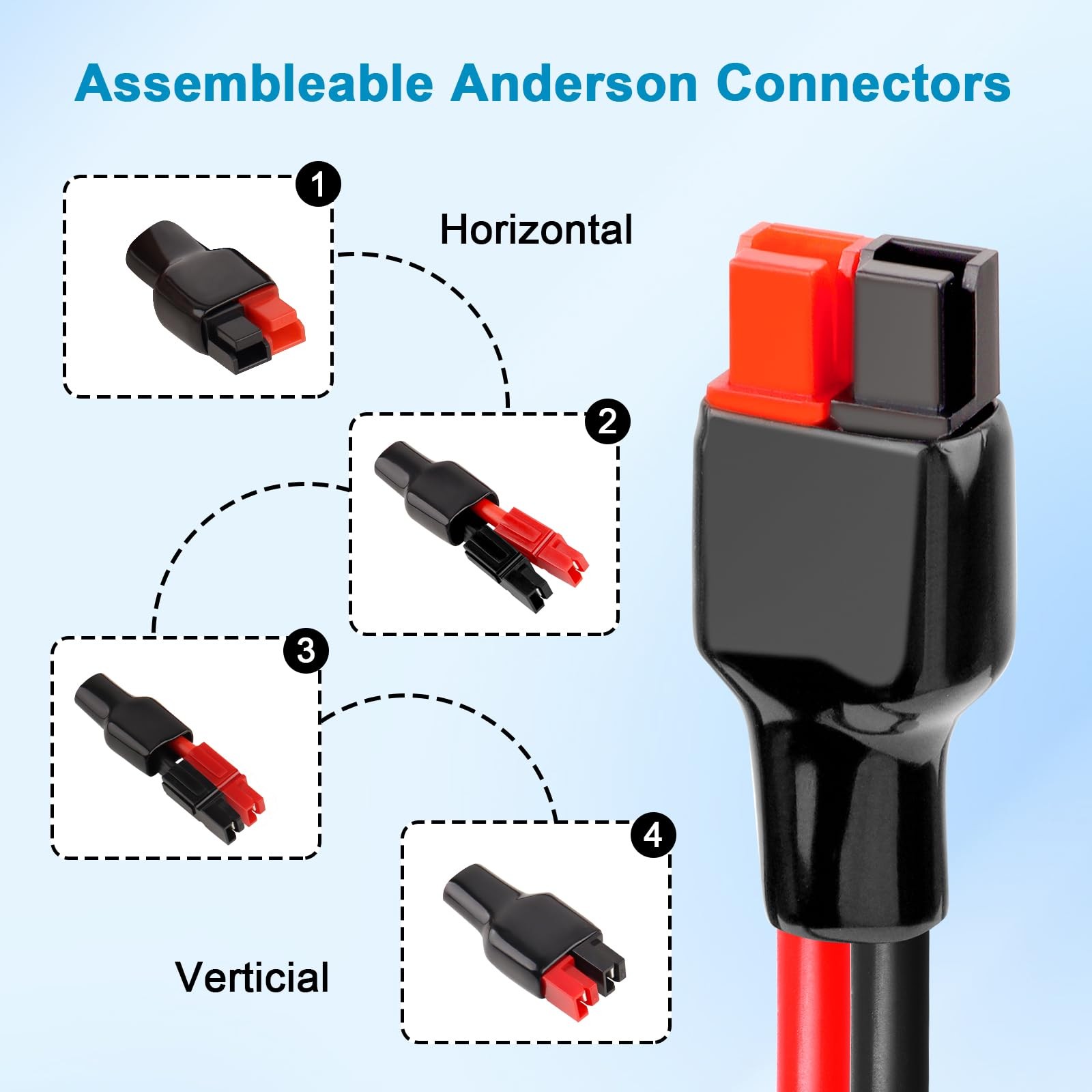 10AWG Solar Panel to Anderson-Style Connector Extension Cable 35FT, Tinned Co…
