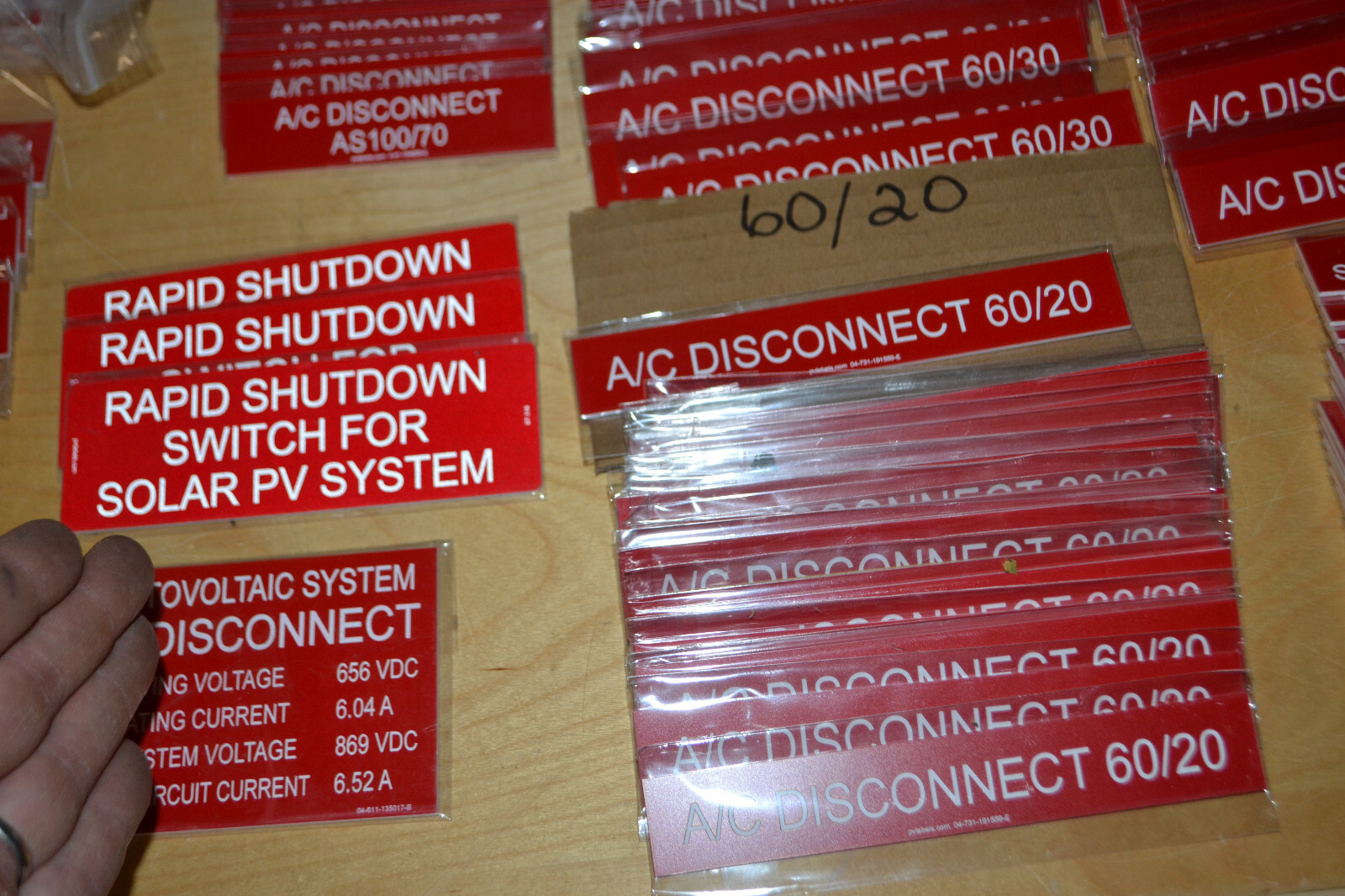 319 ~ Solar PV Warning Label Placards ~ Power Supply Sources for Utilities ~ g