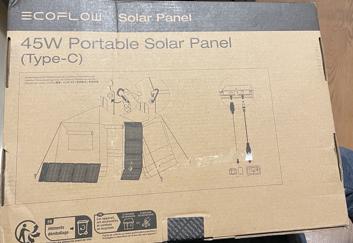 EF ECOFLOW 45W Portable Solar Panel with Type-C, 25% Conversion Efficiency IP68
