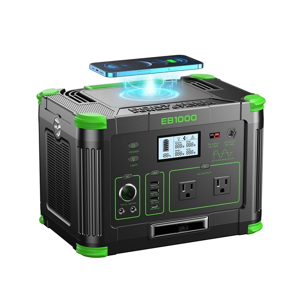 1000W 999Wh Charger Generator Power Station Portable LiFePo4 Battery For Travel