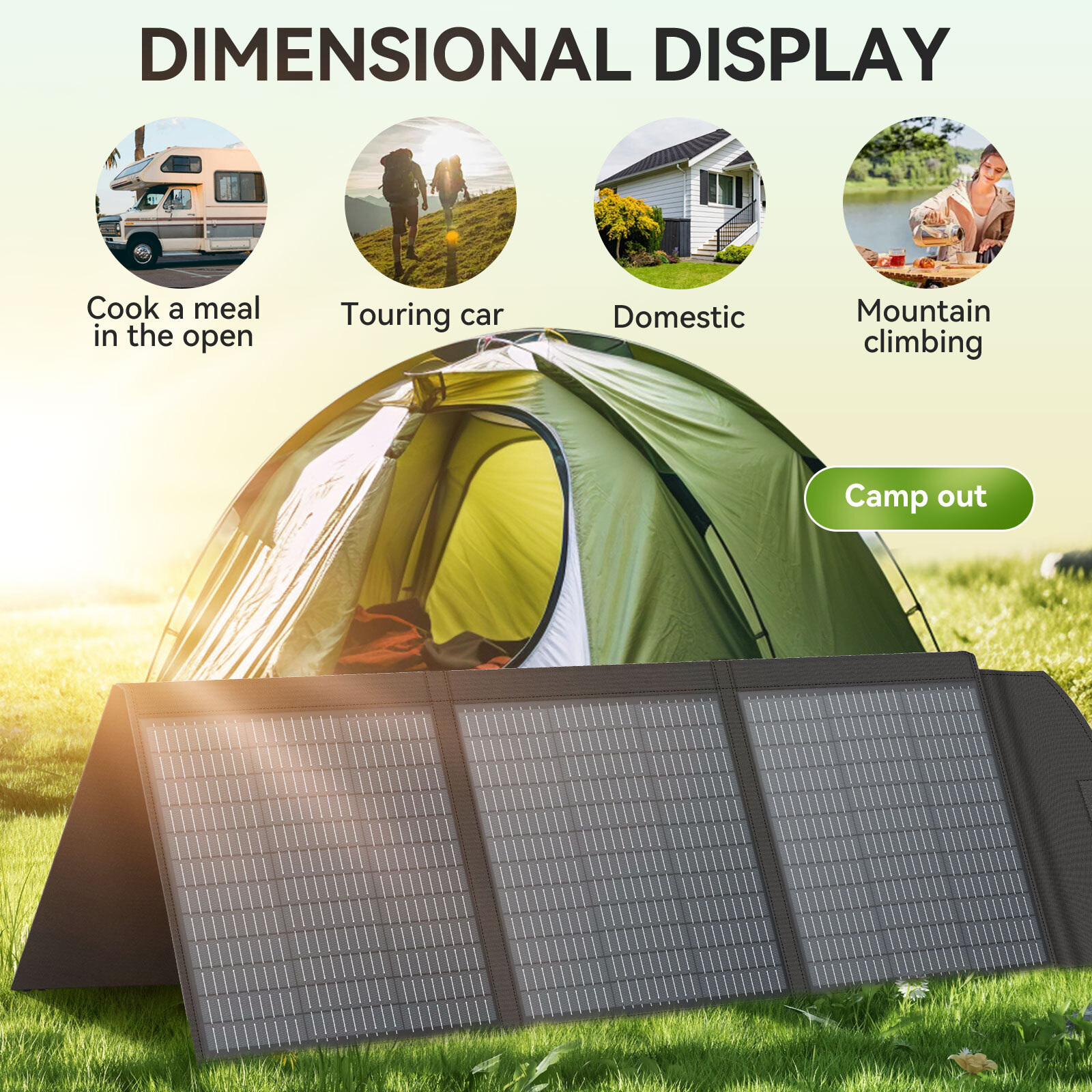 160W 220W 400W Foldable Portable Solar Panel Kit for Power Station Home RV Camp