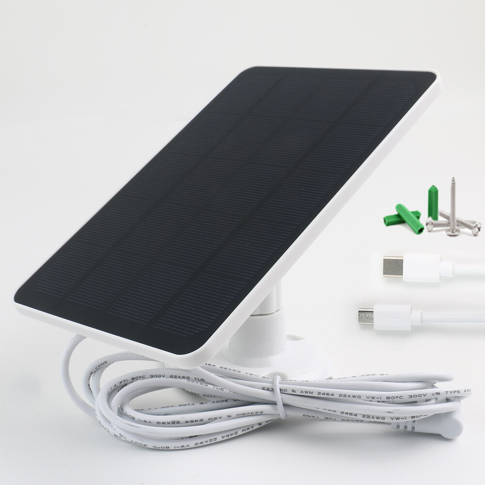 Universal Solar Panel Charger Kit For Ring Spotlight Stick Up Camera Doorbell DC