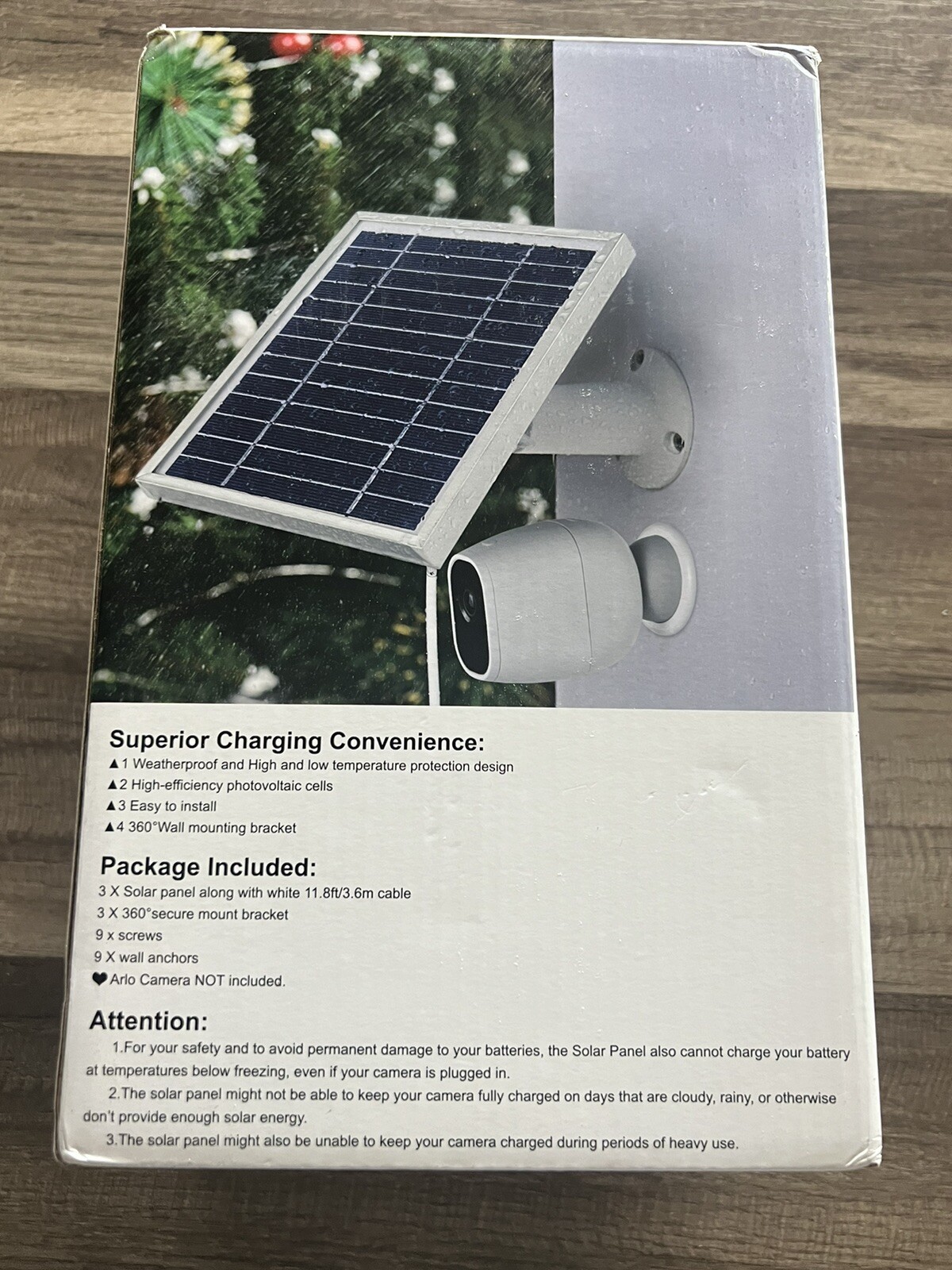 3 Pack iTODOS Solar Panel Works for Arlo Pro3 ,Camera,11.8feet Power Cable/W