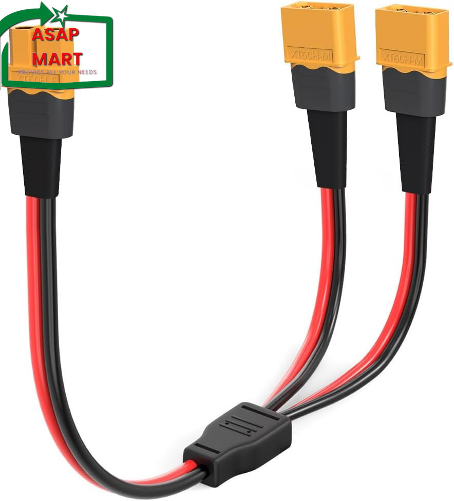 XT60 Y Splitter,12Awg XT60 1 Female to 2 Male Connector Cable for UAV Phantom Qu