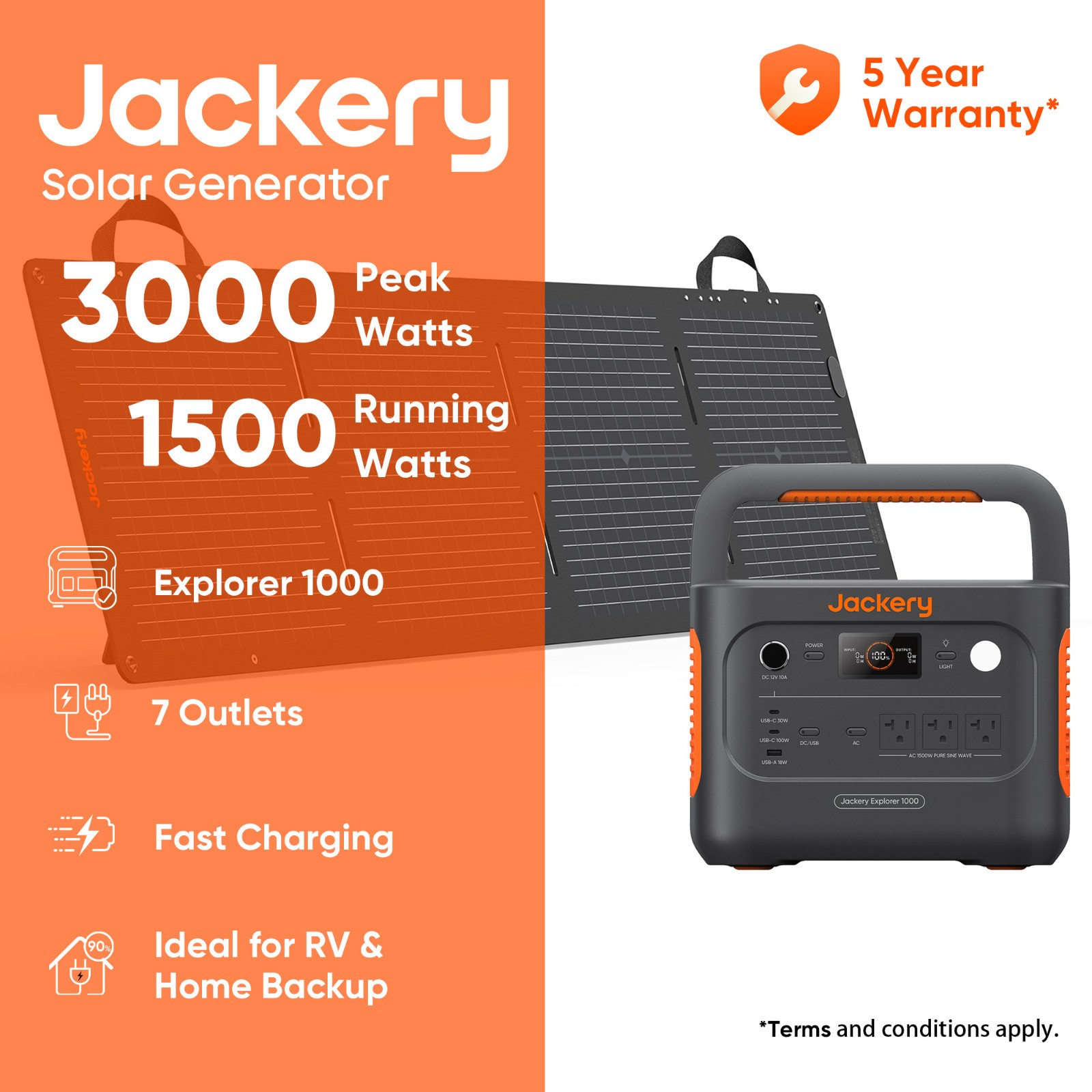jackery E1000V2 + 1*SolarSaga 100