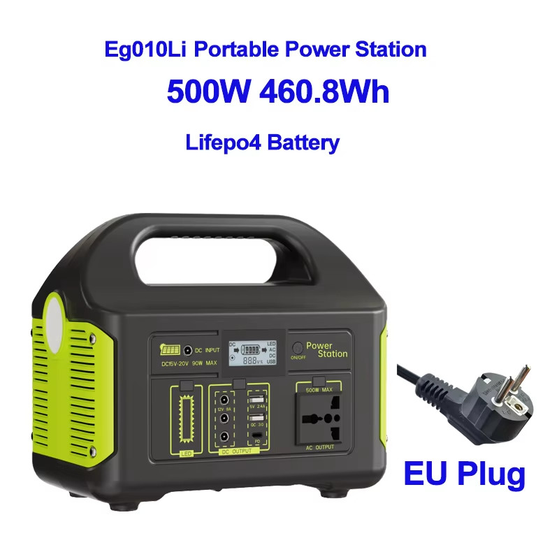 Portable Power Station 500W Solar Generator LiFePo4 Battery Camping Power Bank 3
