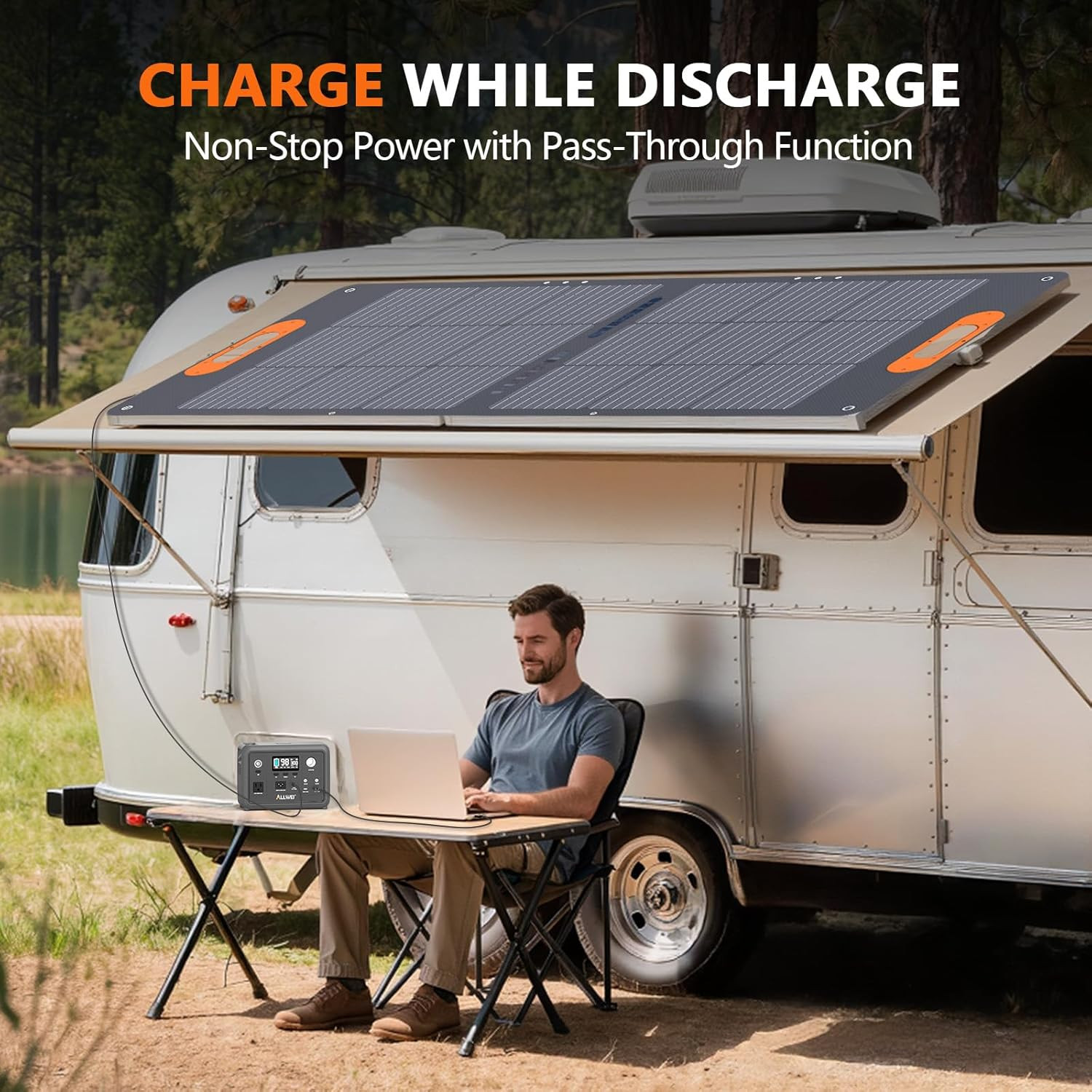 Portable Power Station 300W, 256Wh Solar Generator with 110V Pure Sine Wave AC O