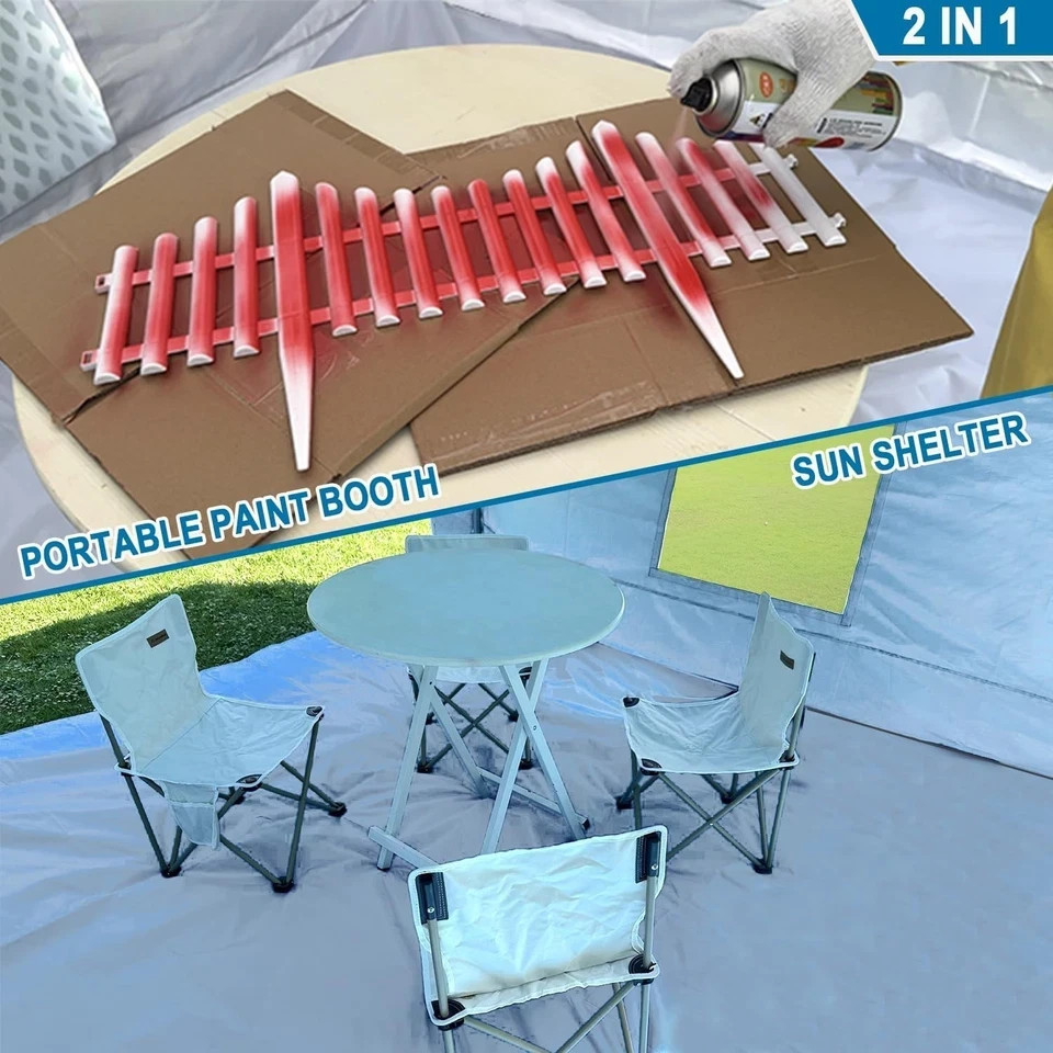 10X10X9FT Waterproof Portable Paint Booth with 2pcs Air Filters & Foldable