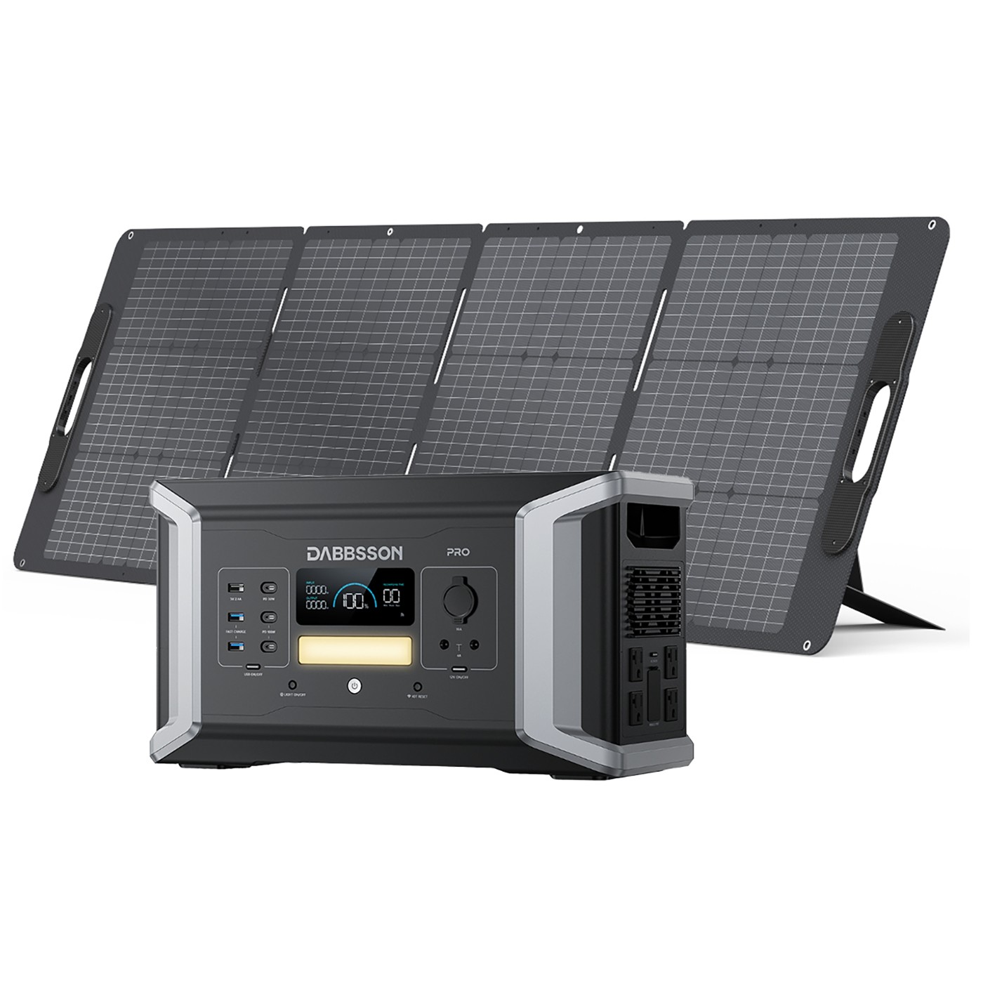 Dabbsson 2000W 1024Wh Power Station w/ Folding 120W Solar Panel Camping Home