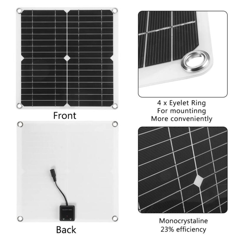 Flexible Solar Panel 50 Watt 12V Lightweight Mono High-efficiency For Camping RV