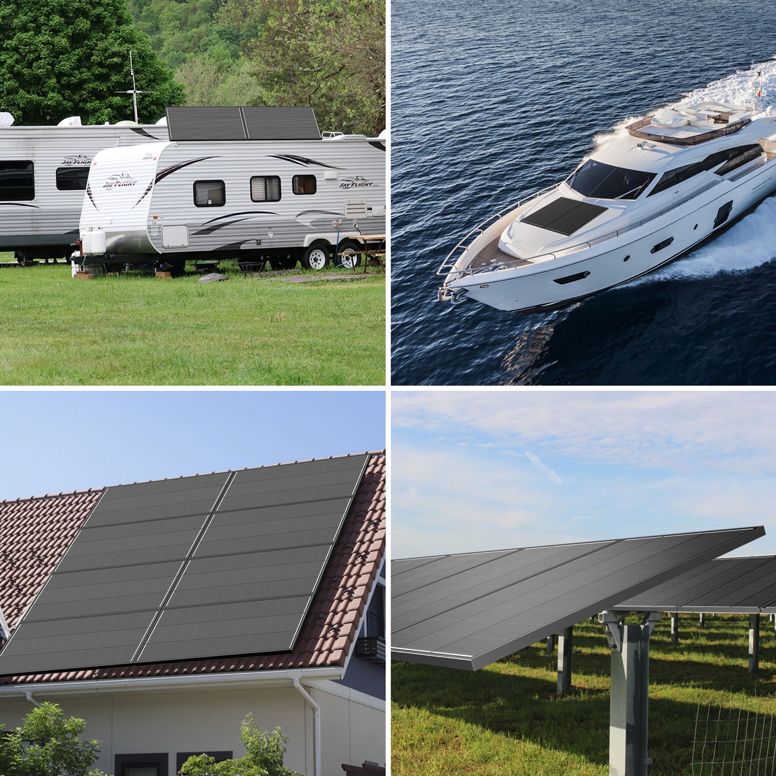 200W 400W 800W 1000W Mono Solar Panel 12V 18BB Off-Grid Camping Battery Home RV