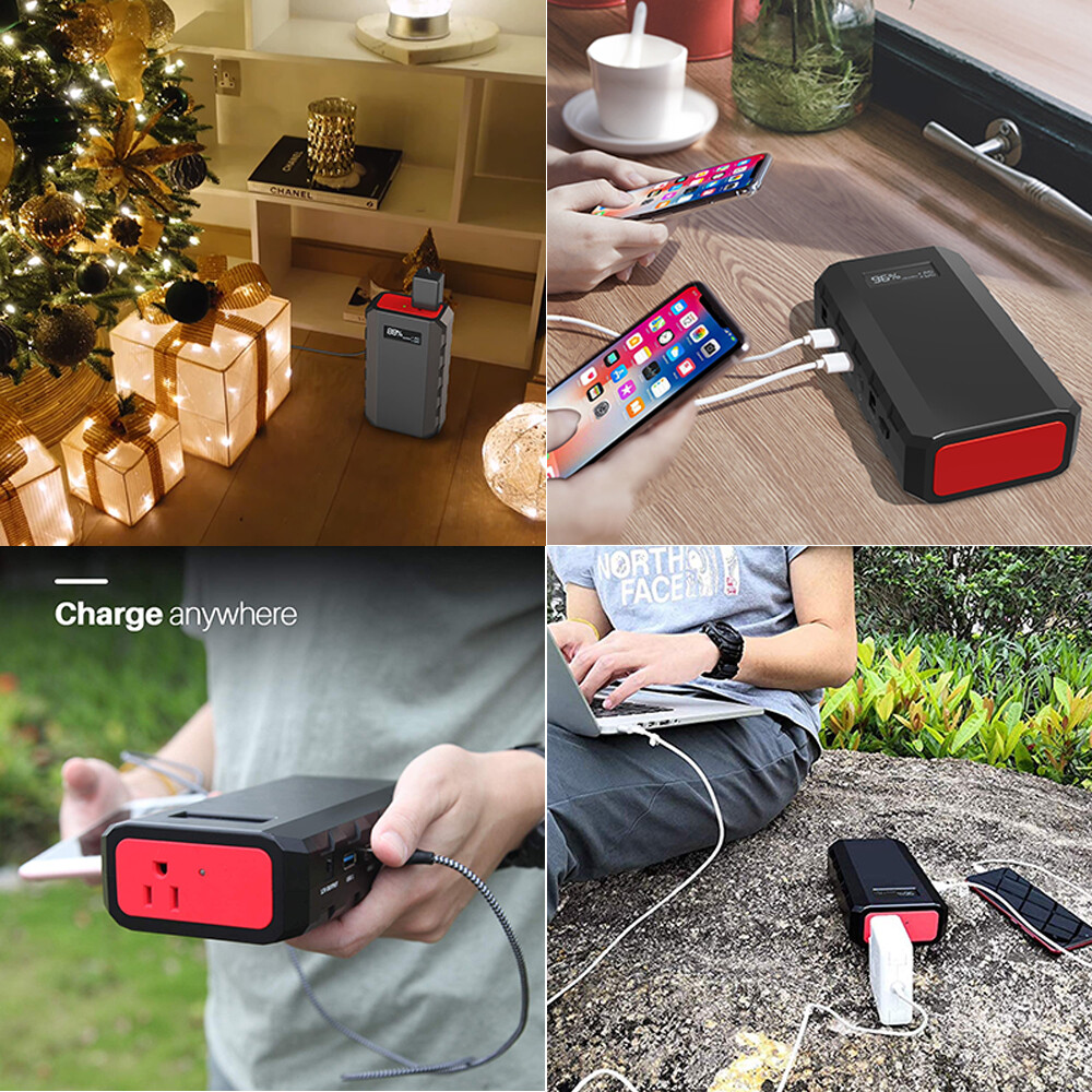 65W Portable Power Station Phone Fast Charger AC DC Battery Bank Solar Generator