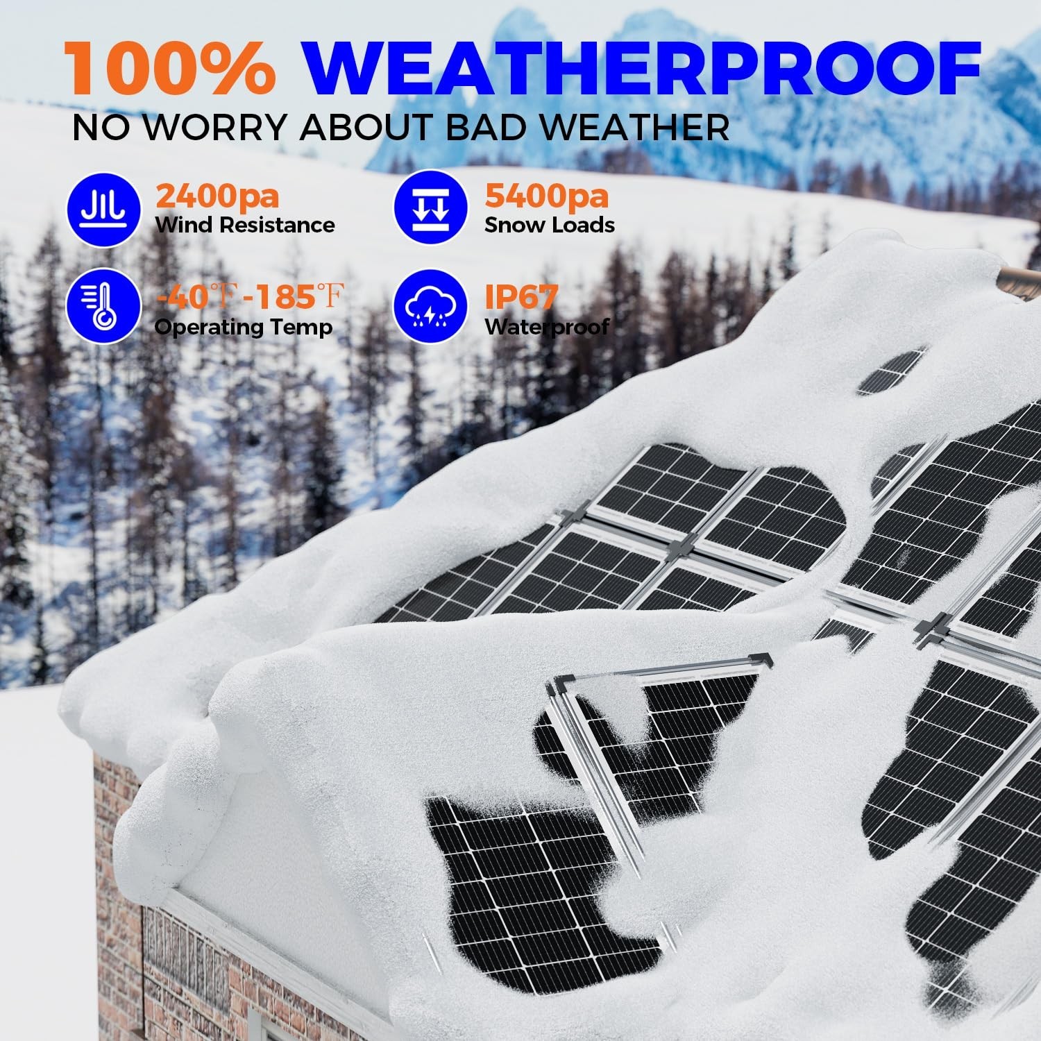 100W 12V Solar Panel, High Efficiency 9BB Cell Monocrystalline Solar Panels I…