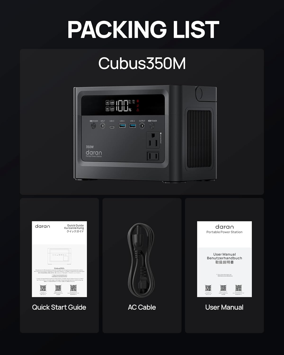 Portable Power Station 350W, 230.4Wh Power Bank Lifepo4 Battery 110V Pure Sine W