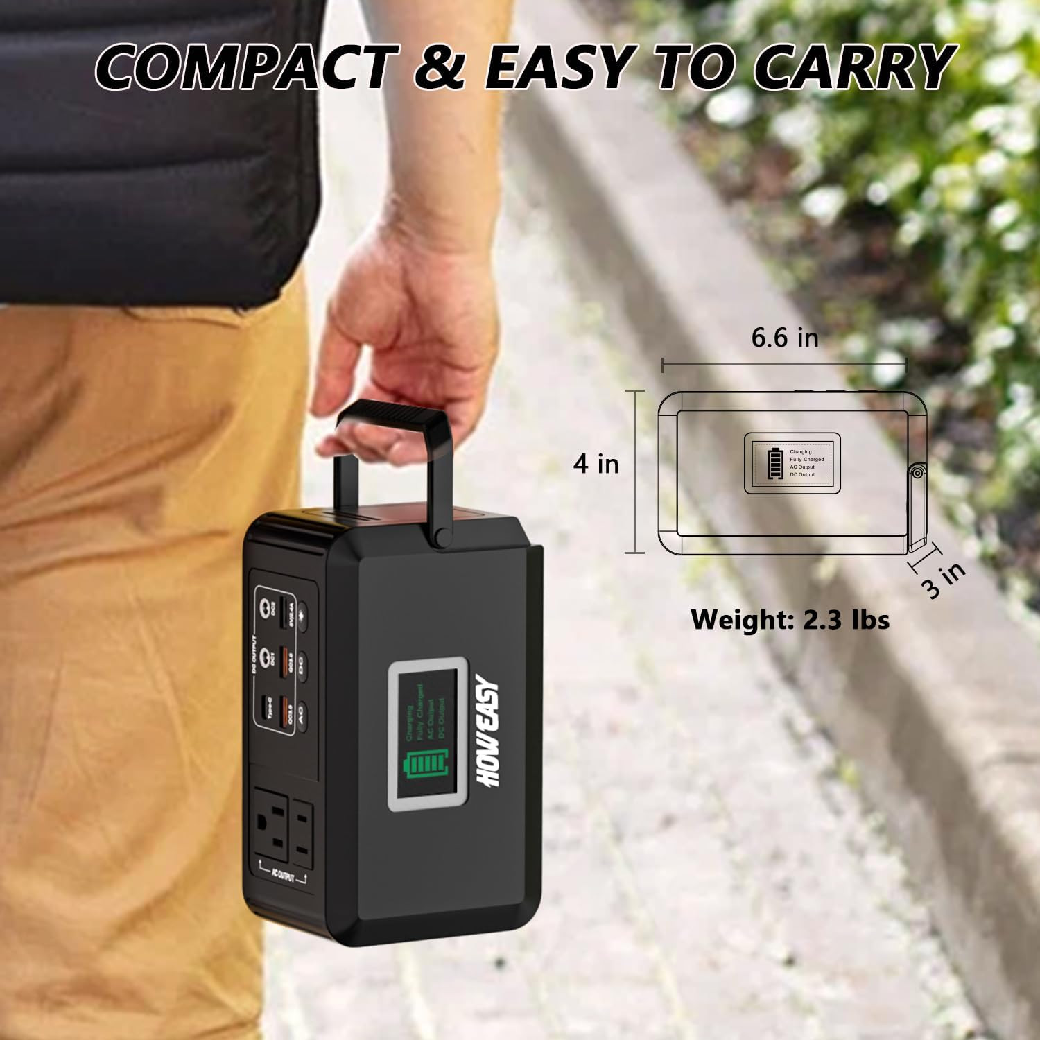 HOWEASY Portable Power Station120W(240W Peak), 24000mAh Camping Solar Generator,