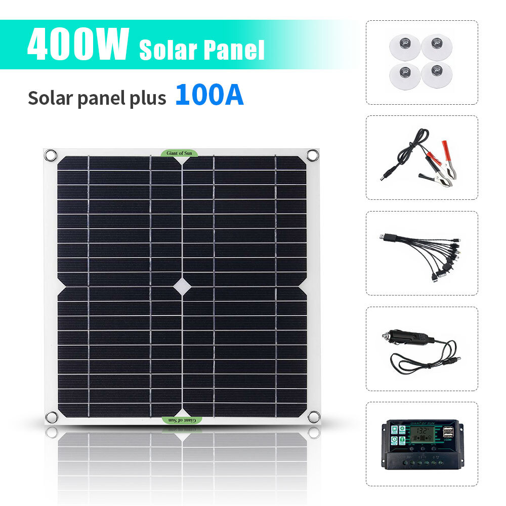 400 Watts Solar Panel Kit 100A 12V Battery Charger w/ Controller Caravan Boat US