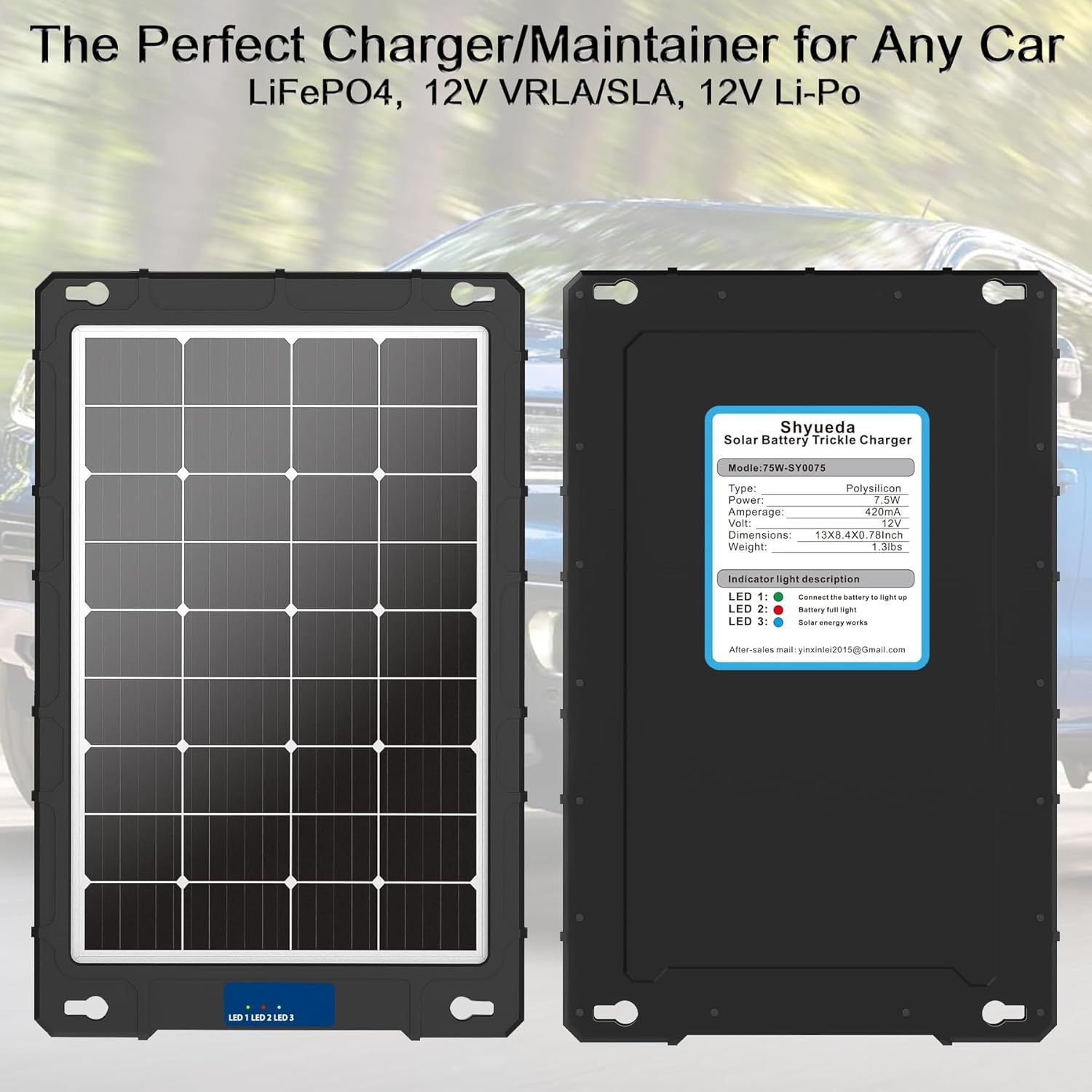 12V 20w Solar Battery Charger Pro – Built-in Intelligent MPPT Controller Wate…