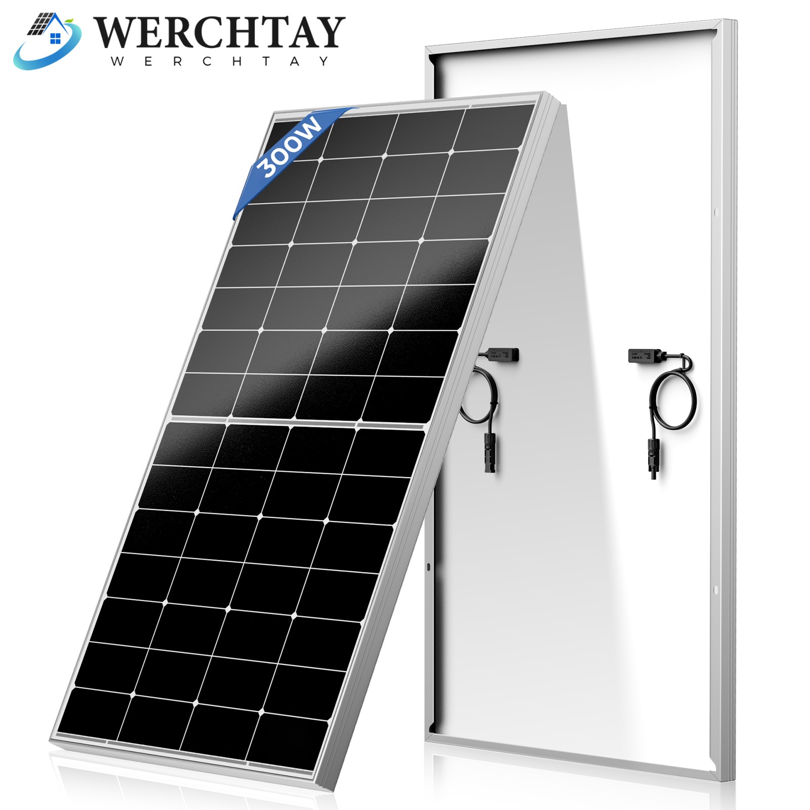 300W 12V Monocrystalline Solar Panel for Home RV Trailer Off Grid Boat Caravan