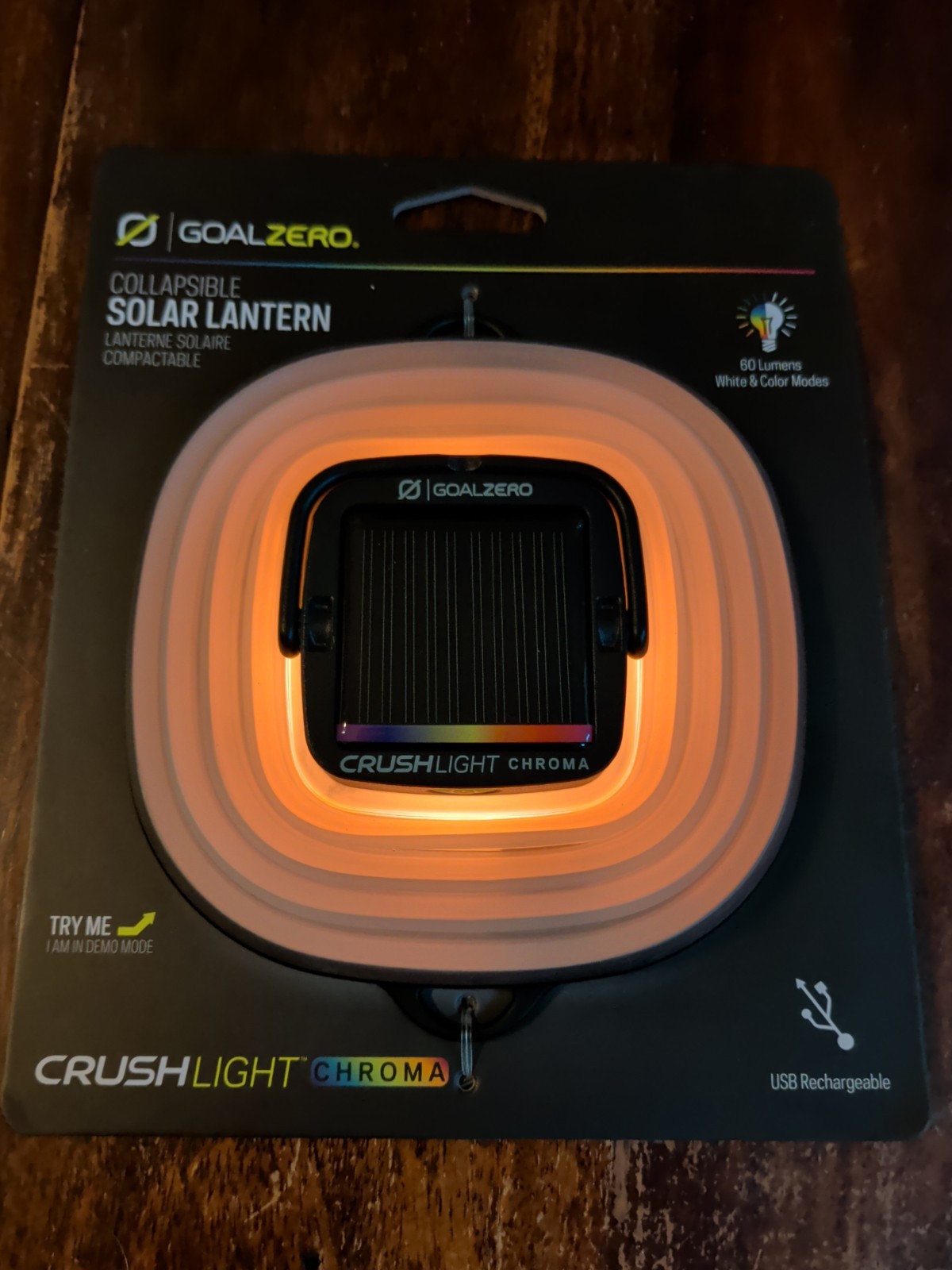 GOAL ZERO Crush Light SOLAR Powered Lantern with Multi Changing Colors 32013 NEW