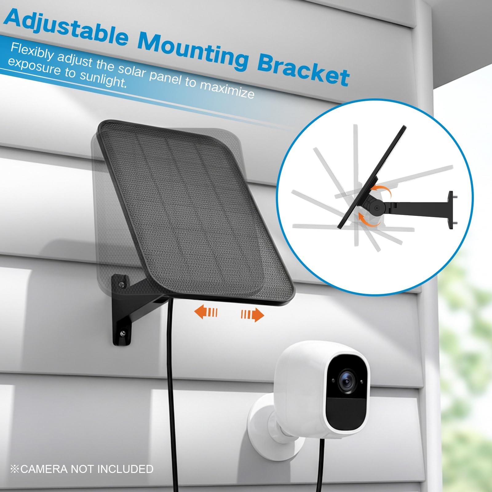 3.2W Solar Panel for Security Camera Compatible with Arlo Essential XL, Water…