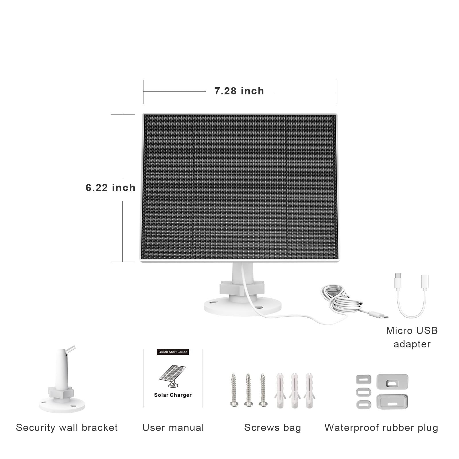 Solar Panel for Eufy Camera, 5W Solar Panel Compatible with Eufycam 3/3C/2/2 …