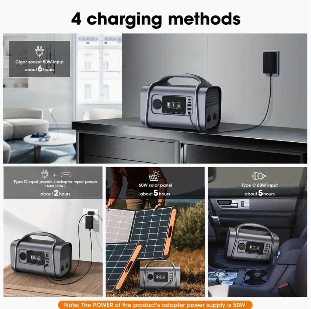 296Wh Portable Power Station 200W (Peak 400W), Lithium Battery Backup Power Supp