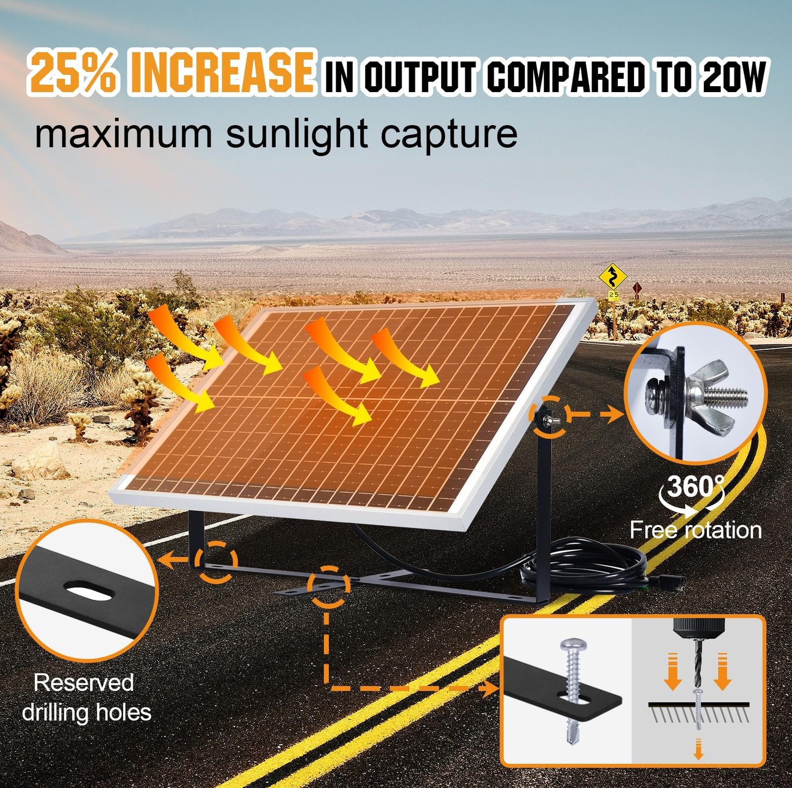 ECO-WORTHY Solar Panel Kit 25W 12V Solar Battery Charger Trickle Maintainer, …