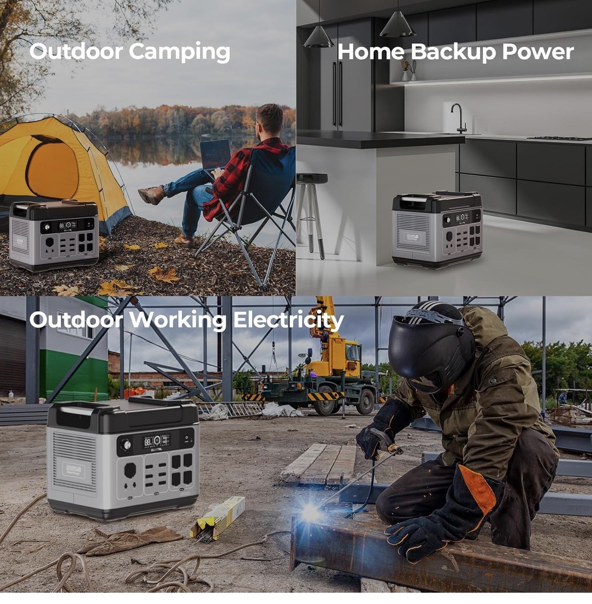 OUKITEL P2001 Plus Portable Power Station 2400W/2048Wh Solar Generator LFBattery
