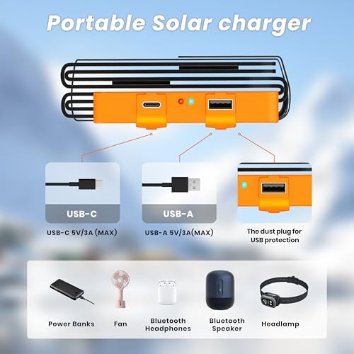 25W Ultra-Portable Solar Panel Charger with Quick Charge – USB-A & USB-C Ports