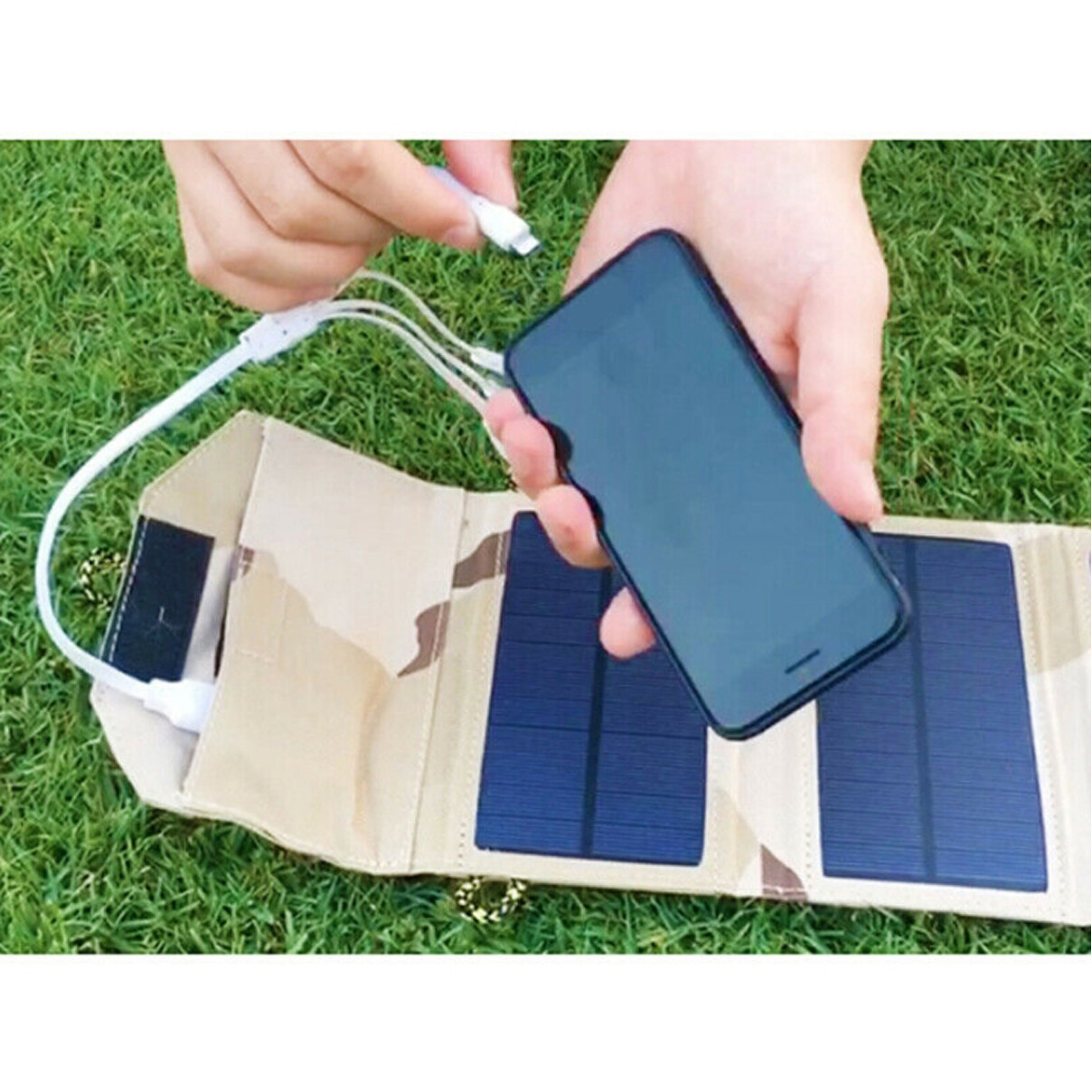 Portable 80W Folding Solar Panel Power Bank USB Battery Charger Waterproof
