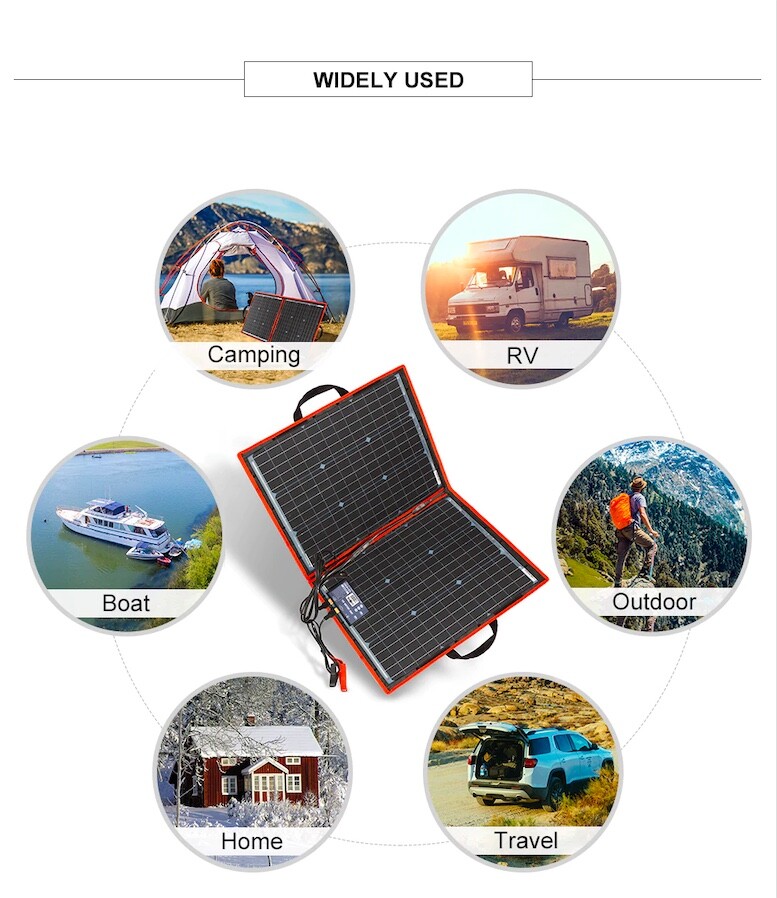 Best Folding Foldable Portable Solar Panel Camping Laptop 18V Volt Survival Watt