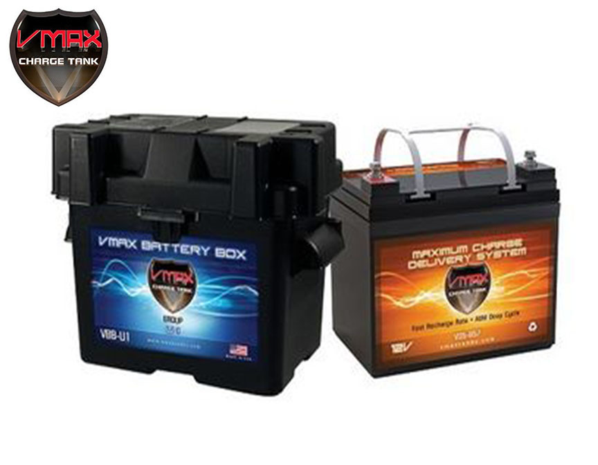 VMAX V35-857 + U1 Battery Box AGM Deep Cycle 12V 35AH Battery for PV SOLAR PANEL