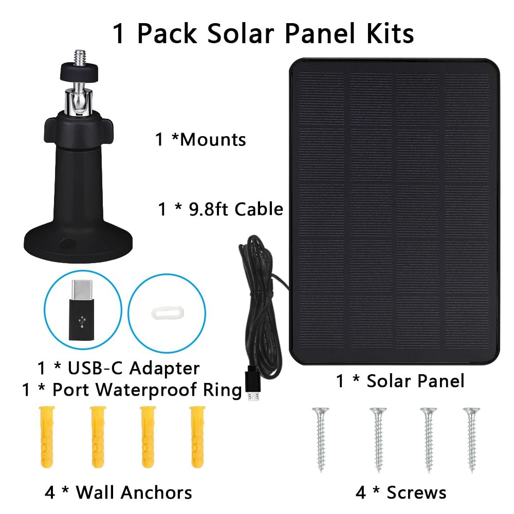 Panel solar para cámara compatible con WYZE Battery Cam Pro Wireless Outdoor,4 W