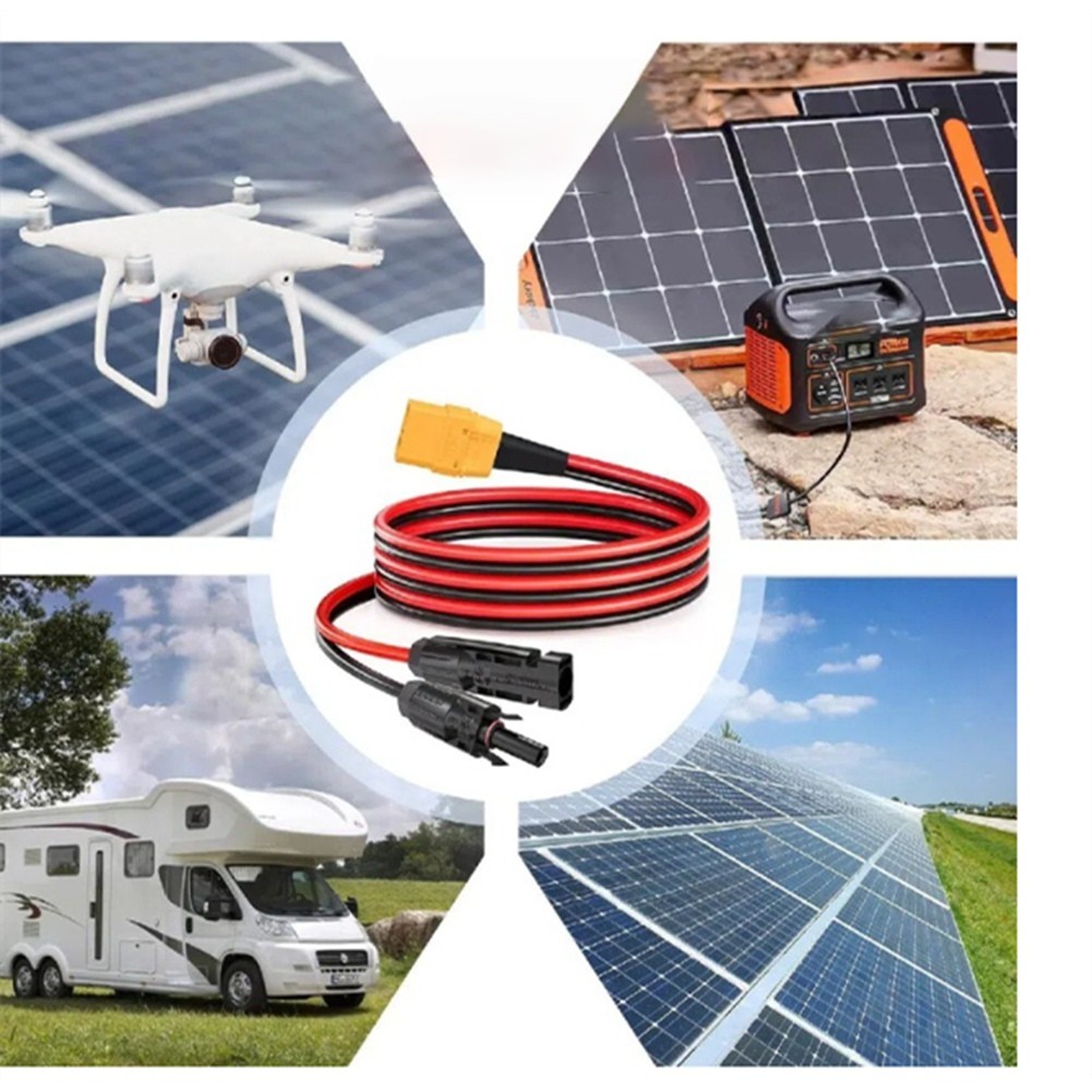 10AWG 1m Solar Panel Connector to XT90 Female Adapter Cable for Portable 6760